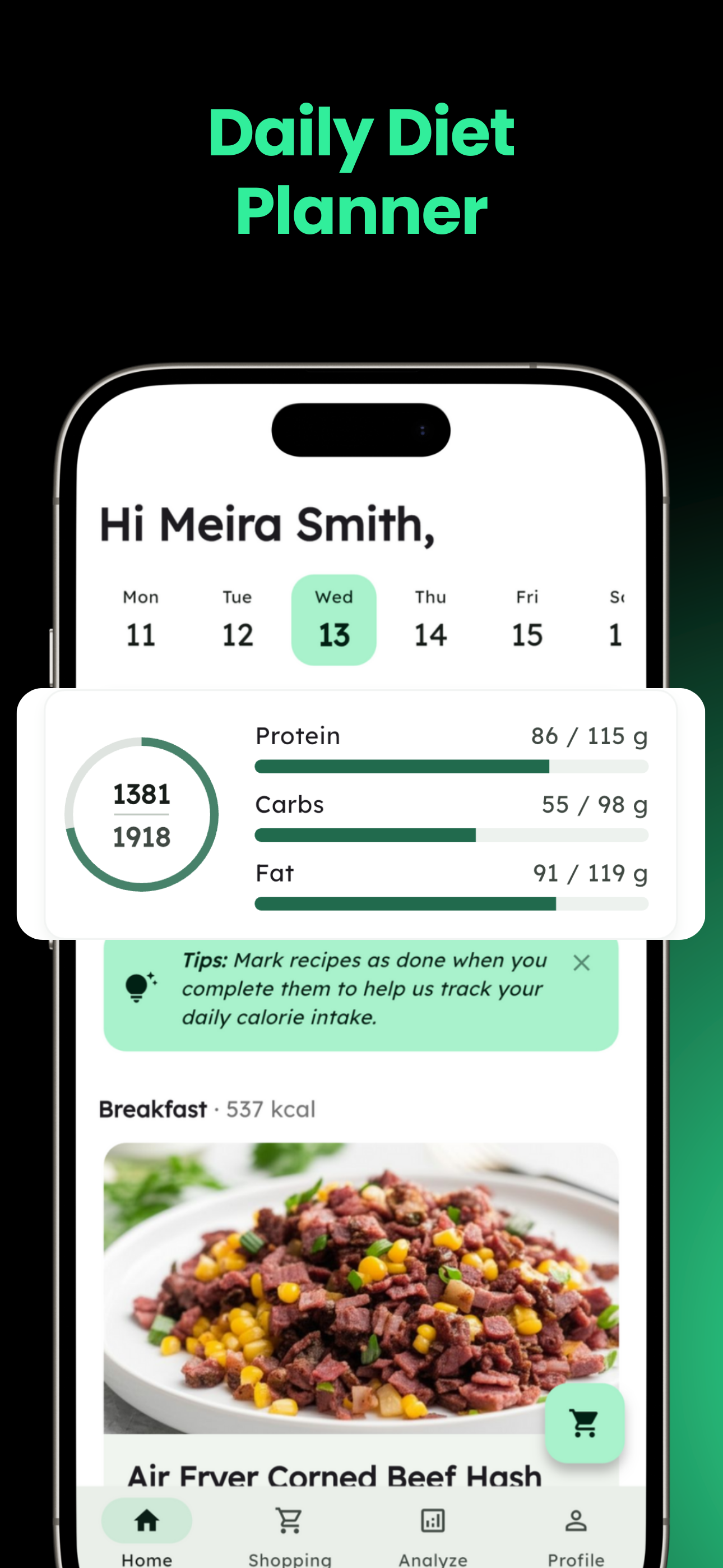 Smart shopping list organized by grocery store sections